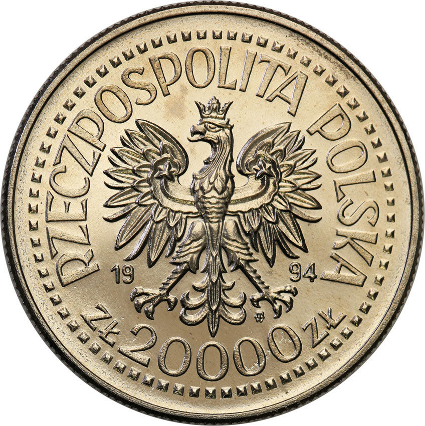 III RP. PRÓBA Nikiel 20 000 złotych 1994 Inwalidzi